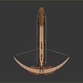 Ancient Wooden Weapon Featuring Wheeled Structure Traditional Bowstring and Historical Warfare Design
