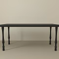 Black Desk With Rectangular Top And Slim Legs In Light Colored Room