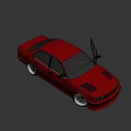 Red Classic Car With Open Doors And Detailed Alloy Wheels Design