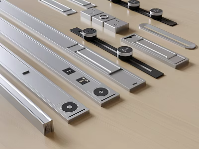 Modern Metallic Hardware Components For Cabinetry Furniture 3d model