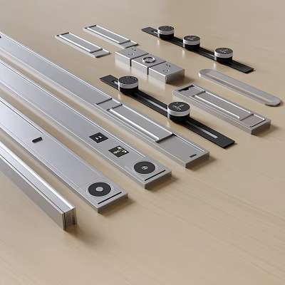 Modern Metallic Hardware Components For Cabinetry Furniture 3d model