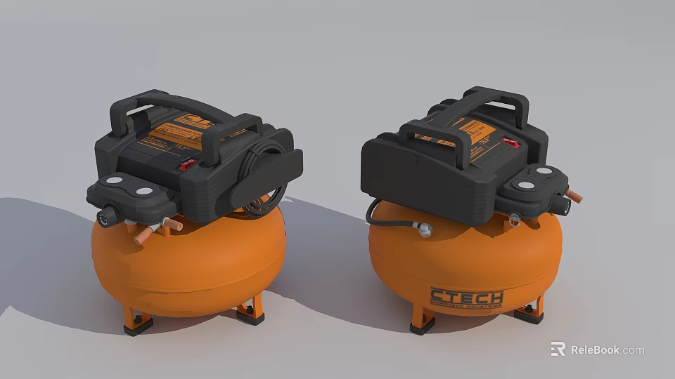 CLTECH Industrial Air Compressors In Orange And Black For Workshop Use 3d model 