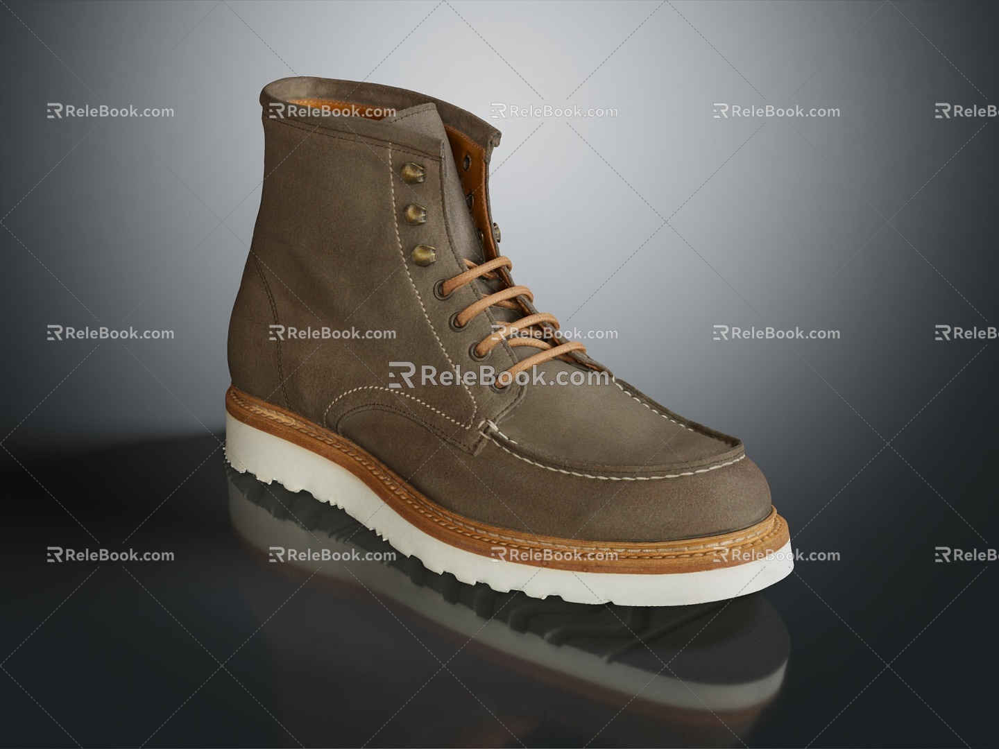 Modern Boots Medium Boots Leather Boots 3d model