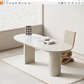 Minimalist White Desk Interior With Wooden Chair Open Book And Decorative Object
