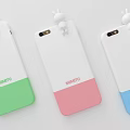 Cute MIMETU Phone Case Featuring White Pink Gradient And Rabbit Decoration