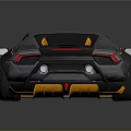 Modern Black And Yellow Sports Car With Sleek Aerodynamic Stylish Design Top View