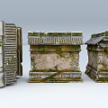 Ancient Traditional Building Exterior Wall With Moss Covered Stone And Intricate Tiled Roof Details