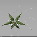 Green Fantasy Character Creature With Detailed Wings And Long Antennae 3D Model Design