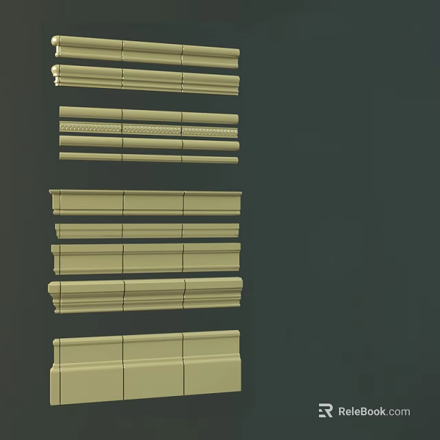 Stylish Corner Lines with Various Architectural Designs and Profiles for Home Decoration 3d model 