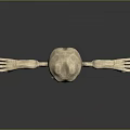 Beige Toy Doll With Outstretched Arms Big Eyes On Reflective Surface