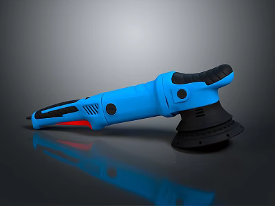 Blue Angle Grinder Power Tool With Black Handle Red Accents And Ergonomic Design 3d model