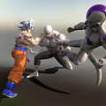 Game and Movie Characters in Intense Fighting Action with Super Saiyan and Alien Warriors