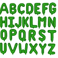 Green Balloon Alphabet Letters as Creative Wall Decor for Room Decoration
