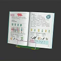 Open Educational Children's Book With Red Flag Illustrations Colorful Icons And Text