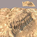 Natural Mountain Landscape Design with Rock Textures and Rolling Terrain 3d model
