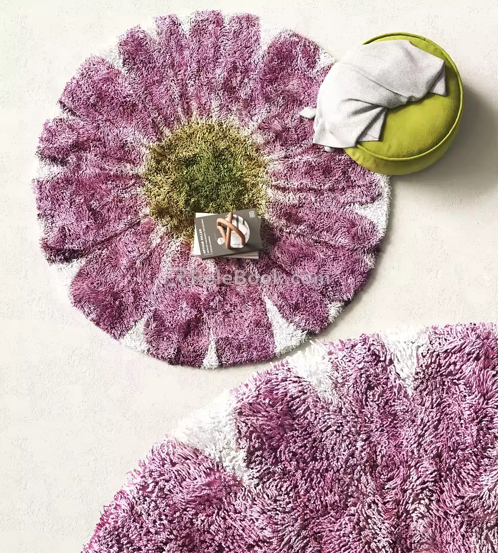Modern Round Carpet Decorative Ornaments Plush Carpet 3d model