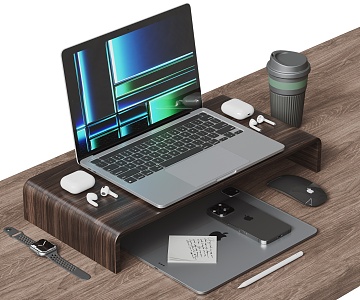 Modern Apple Laptop 3d model