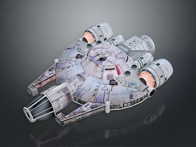 Detailed Futuristic Spaceship Model Showcasing Sleek Structure Metallic Finish And Engines 3d model