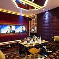 Luxurious KTV Interior Design With Comfortable Sofa LED Lighting And Audio System 3d model