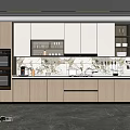 Modern Kitchen Interior With Marble Island Countertop Cabinets And Built-in Appliances