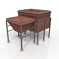 Industrial Storage Containers With Metal Frames Rectangular Bodies Sturdy Legs For Material Handling