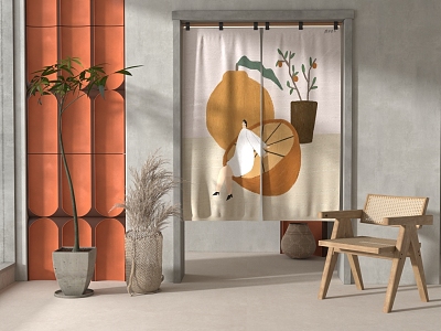 Modern Door Curtain Decoration model