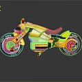 Yellow Modern Motorcycle With Sleek Design And Black Wheels Reflective Surface