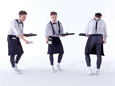 Modern Man Barman Character 3d model