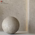 Minimalist Interior Design With Light Gray Spherical Component And Textured Wall