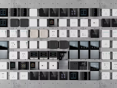 Modern Switch Panels With Various Designs And Color Options For Interior Decor 3d model