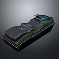 Stylish Green And Black Motorboat With Streamlined Design And Comfortable Seats