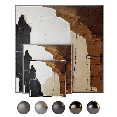 Stylish Decorative Photo Frames With Abstract Art Design And Multiple Sizes 3d model