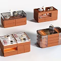 Wooden Jewelry Cabinet Featuring Glass Door Drawers And Transparent Sections For Storing Accessories
