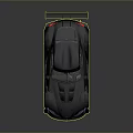 Sleek Black Modern Sports Car With Rear Spoiler Aerodynamic Body And Orange Accents