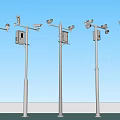Monitor Security Camera Pole Monitor 3d model
