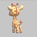 Cute Cartoon Giraffe Character With Big Blue Eyes Small Horns And Brown Spots