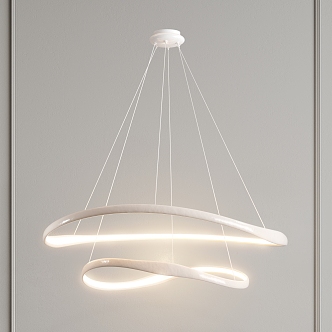 Cream Wind Chandelier Ring Chandelier Art Chandelier Double-layer Chandelier Simple Chandelier 3d model