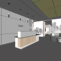 Modern Front Desk Reception Area 3d model