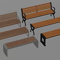 Various Modern Stools with Wooden Seats and Metal Frames in Different Designs