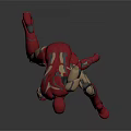 Iron Man 3D Model in Red Gold Armor with Dynamic Running Action Stance 3d model