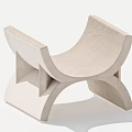 Modern Wooden Stool With Curved Seat And Unique Geometric Base Structure