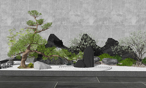 New Chinese landscape sketch 3d model