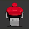 Red Upholstered Dental Chair With White Base And Headrest For Clinic Use