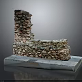 Natural Stacked Stone Structure With Rustic Texture And Solid Foundation Base
