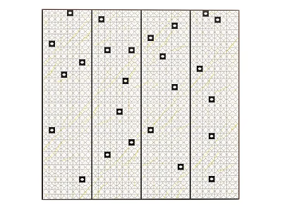 Modern Partition Design With Grid Texture And Small Square Patterns On Panels 3d model