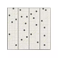 Modern Partition Design With Grid Texture And Small Square Patterns On Panels 3d model