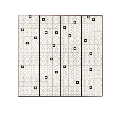 Modern Partition Design With Grid Texture And Small Square Patterns On Panels 3d model