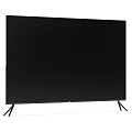 Modern Slim TV With Vibrant Colorful Wave Display And Black Stand