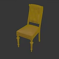 Wooden Chair With Pink Tufted Fabric Backrest And Slender Legs