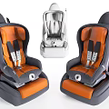 Modern Child Safety Seats With Gray And Orange Design And Safety Features